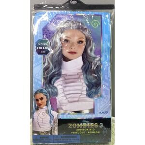 Disney Zombies 3 Addison Child Kid Blue Wig Halloween Costume Trick Or treat NEW